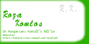 roza komlos business card